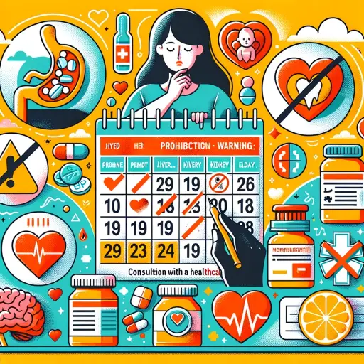 Illustration in a bright and informative style showing a person taking medication with a calendar showing dosages for hypertension and angina. Above, 