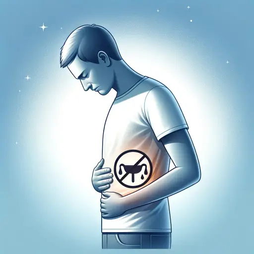Illustration of a person feeling relieved from stomach pain after taking 'Il-Yang Noigel Suspension', depicted with a neutralized acid symbol in the s